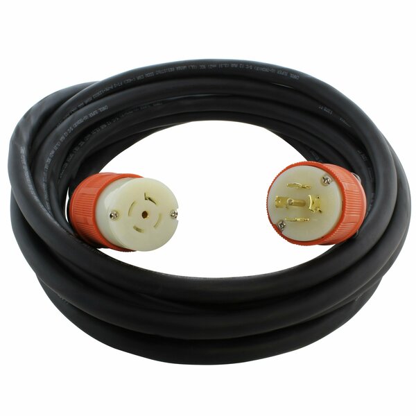 Ac Works 50ft SOOW 12/5 NEMA L21-20 20A 3-Phase 120/208V Industrial Rubber Extension Cord L2120PR-050
